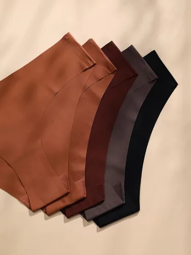 Vista 4 de SHENHE Ropa interior sin costuras de 5 piezas para mujer, no visible, sedosa, elástica, hipster