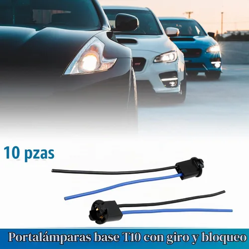 Vista 2 de uxcell 10 unids coche DC 12 V T10 168 194 cuña instrumento Dash bombilla giro base adaptador conector arnés de cable reemplazo universal