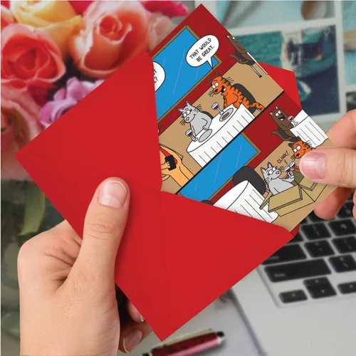 Vista 6 de NobleWorks Tarjeta de felicitación del día de San Valentín con sobre de 5 x 7 pulgadas para hombres, mujeres y parejas (1 tarjeta) caja de gato