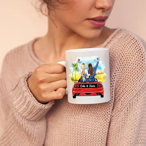Vista 2 de Taza de café con texto en inglés "Best Friends Are The Sisters We Choose Ourselves We Choose Ourselves para mujeres, mejores amigas, taza de café