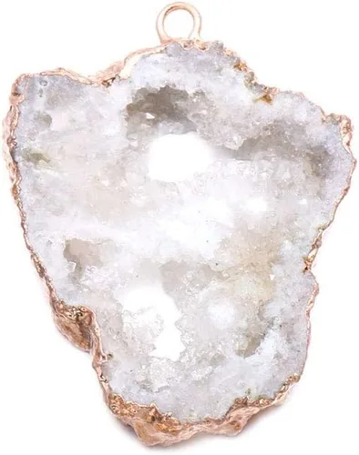 Vista 2 de 5 dijes naturales de ágata irregular, geoda, cuarzo, cristal druzy, colgante para collares, fabricación de joyas
