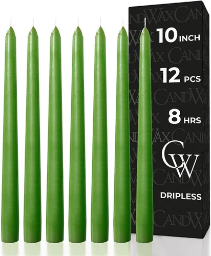 Vista 20 de CANDWAX Juego de 12 velas cónicas color naranja de 8 pulgadas, sin goteo, sin perfume, de larga duración, perfectas para fiesta de Halloween