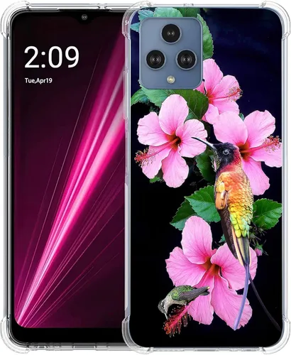 Vista 20 de Revvl 6 5G - Funda protectora de poliuretano termoplástico resistente a los arañazos y a prueba de golpes con diseño de mandala de pavo real