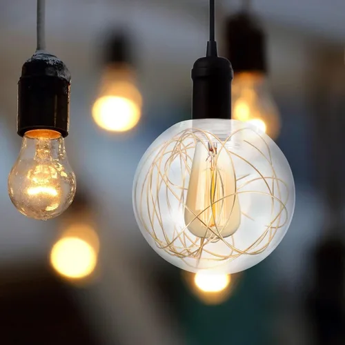 Vista 3 de Candelabros redondos de esfera de vidrio para accesorios de luz, repuesto de globo de vidrio de burbuja transparente, cubierta para lámpara