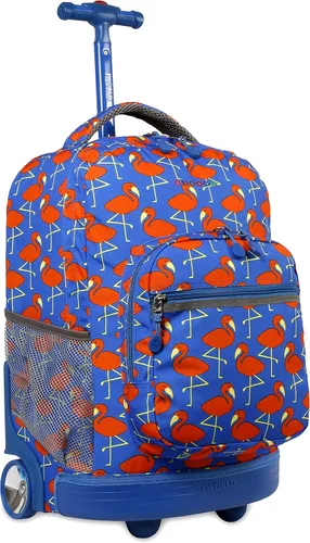 Vista 16 de J World Sunrise Kids - Mochila con ruedas para niñas y niños. Mochila con ruedas para la escuela, Aurora, 18 pulg