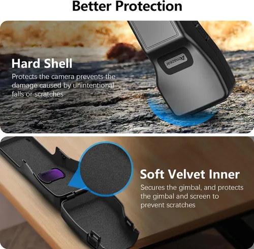 Vista 6 de AMAZEAR Combo de soporte de montaje magnético y cubierta protectora de lente cardán para DJI Osmo Pocket 3/Xtra Muse Gimbal Vlogging accesorios
