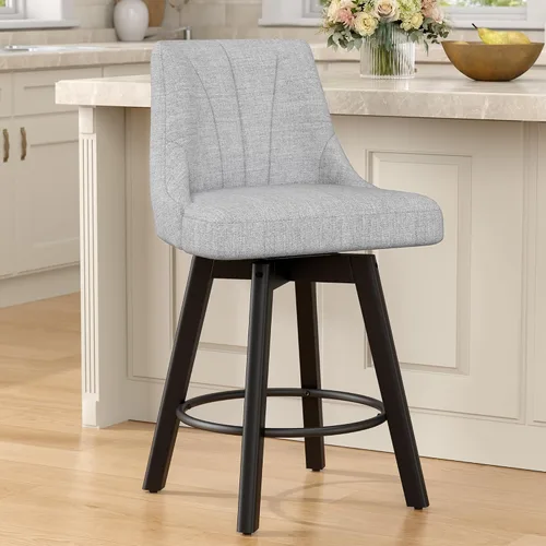 Vista 34 de REONEY Counter Height Swivel Bar Stools, 24" Modern Upholstered Barstools