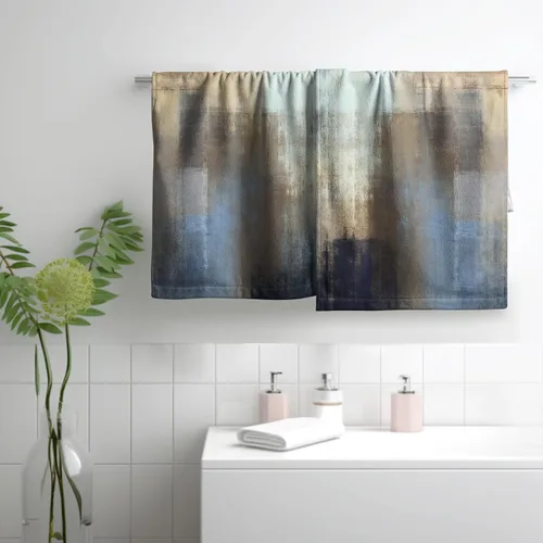 Vista 6 de Toallas de Mano Azul Gris Marrón para Baño Negras Pintura Moderna de Arte Abstracto Toallas de Cocina Suave Absorbente Toalla de Huésped Punta