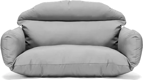 Vista 9 de LeisureMod Cojín colgante para silla de huevo para 2 personas, naranja oscuro, secado rápido, resistente a la intemperie, relleno de algodón suave