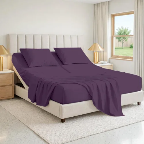 Vista 12 de SGI bedding Sábana Queen de 28" con Parte Superior Dividida Flex Head, 100% Algodón Egipcio, Cuenta de Hilos 1000, Sábana Superior Flex para Cama
