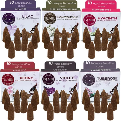 Vista 2 de Blossom - Conos de incienso de reflujo para cascada - Conos de incienso perfumados - Peonía, lila, jacinto, tuberosa, madreselva, violeta