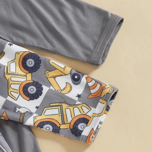 Vista 4 de Merqwadd Conjunto de pijama para bebé niño y niña, paquete de 2 unidades, camisón anudado para recién nacido con sombrero, pijamas para dormir