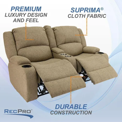 Vista 4 de RecPro Charles Powered RV Wall Hugger Reclinable Loveseat Avena de 64