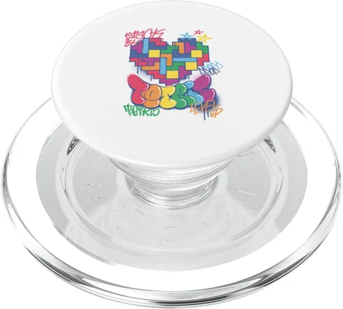 Vista 7 de Tetris PopGrip intercambiable con forma de corazón de graffiti