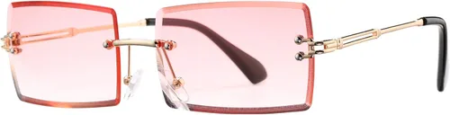 Vista 106 de Gafas de sol rectangulares para hombres/mujeres, gafas de sol pequeñas sin montura cuadrada