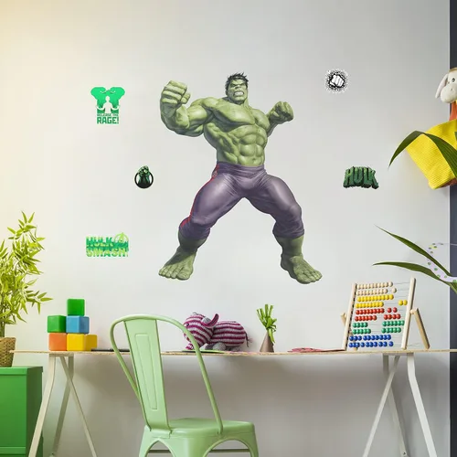 Vista 9 de Wall Palz Marvel Incredible Hulk Calcomanías de Pared - 29" Realidad Aumentada Vengadores Hulk Decoración de Pared para Dormitorio Calcomanías