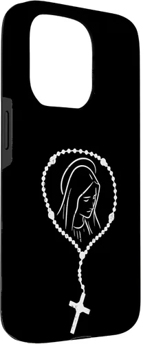 Vista 36 de iPhone 16 Rosario Virgen María Dios Jesús Fe Religioso Católico Estuche de Regalo
