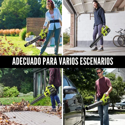Vista 6 de EWORK Soplador de hojas inalámbrico de 21 V, potente modo turbo y 550 CFM, baterías de 2×3.0Ah y cargador rápido, sopladores eléctricos ligeros