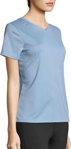 Vista 3 de Hanes Camiseta Cooldri de manga corta con cuello en V para mujer (paquete de 1)