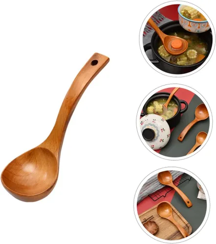 Vista 7 de Cuchara de madera Cuchara de madera Utensilios de cocina de madera Utensilios de madera para comer Cucharas de sopa de madera Cucharas de sopa