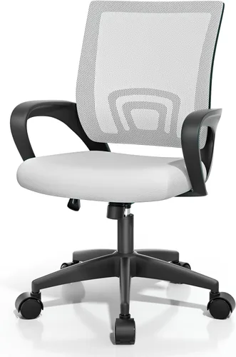 Vista 21 de Magshion Silla ergonómica de escritorio de oficina, silla de computadora de malla con respaldo medio, silla giratoria con respaldo transpirable