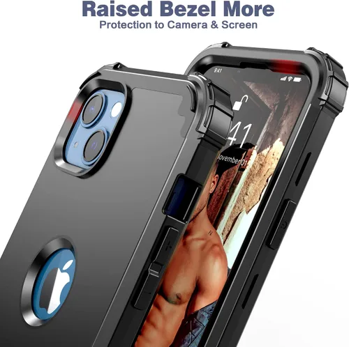 Vista 6 de IDweel Funda para iPhone 13 con Protector de Pantalla, para Funda iPhone 14, Híbrida Resistente a Golpes de Servicio Pesado Protección Cubierta Dura