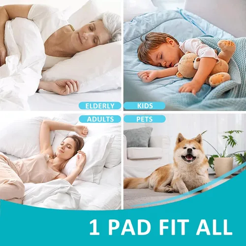Vista 2 de KANECH Almohadillas de cama lavables e impermeables para incontinencia con correas, 39 x 75 pulgadas, tamaño individual, protector de colchón