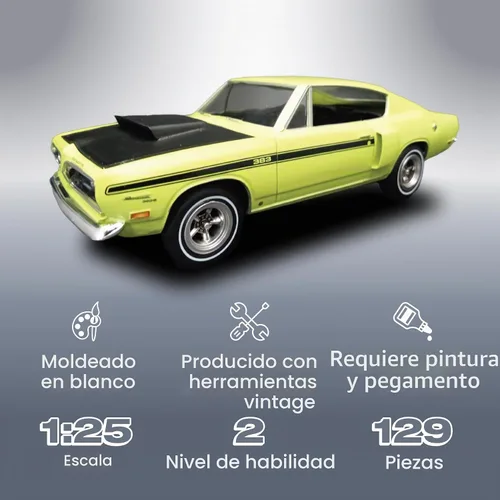 Vista 2 de MPC 1969 Plymouth Barracuda 1:25 Escala Modelo Kit