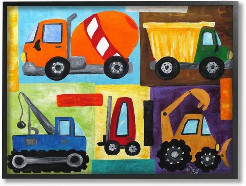 Vista 25 de Placa de pared The Kids Room by Stupell Aviones, trenes y automóviles, 11 x 14 pulgadas