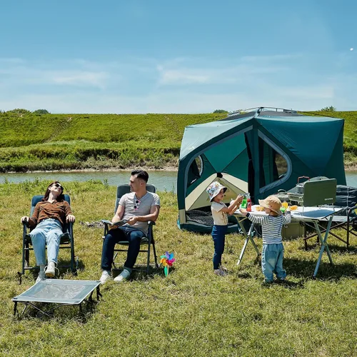 Vista 11 de Timber Ridge Silla mecedora ajustable de 3 niveles, respaldo alto acolchado ergonómico, soporta 300 libras, balancín estable antipunta, reposabrazos