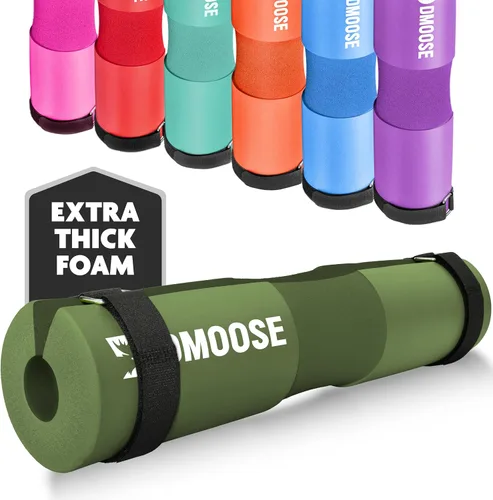 Vista 13 de DMoose Fitness Barbell Pad for Hip Thrust, Squat & Lunges - Non-Slip Thick Foam Cushion for Neck and Back Support with Two Straps - Hip Thrust Pad
