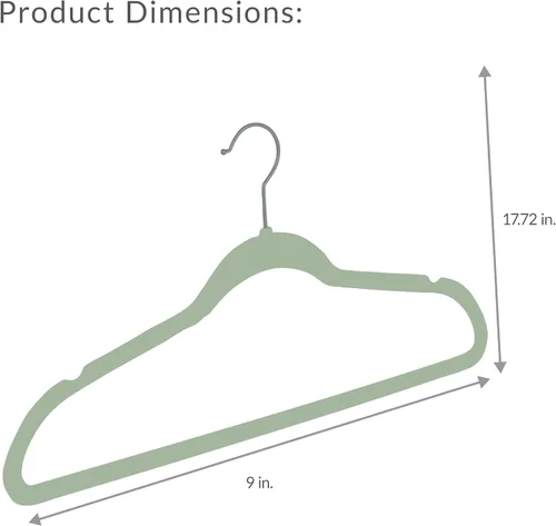 Vista 4 de Simplify - Perchas de terciopelo delgadas para ropa Juego de 100 Antideslizantes Camisas Trajes Pantalones Vestidos Prendas