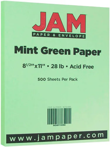 Vista 20 de Papel JAM Paper®, medidas 8 1/2 x 11, base de 28 libras, Agua (Aqua)