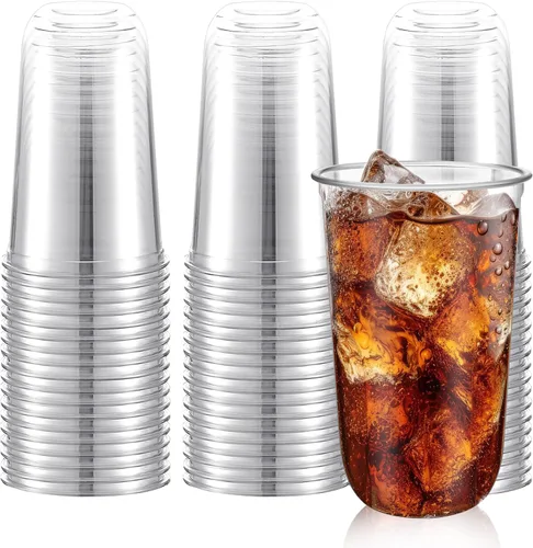 Vista 10 de Ziliny 100 copas de vino de plástico de 9 onzas sin tallo, desechables, copas de vino de plástico para fiestas, bodas, cumpleaños, cócteles