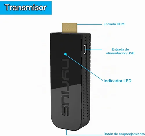Vista 5 de Nyrius Transmisor y receptor de video HDMI inalámbrico Aries Pro+ para transmitir video de 1080p hasta 165 pies desde laptop, PC, caja de cables