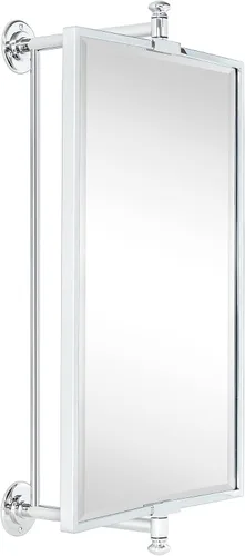 Vista 2 de TEHOME Espejo de tocador de baño rectangular biselado cromado, espejo giratorio de esquina cuadrada inclinable, tocador de esquina, 14 x 22 pulgadas