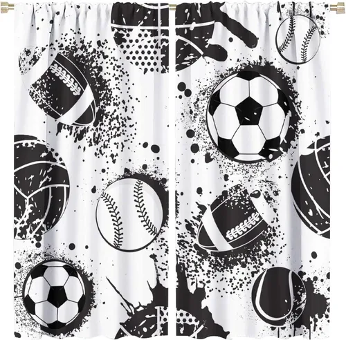 Vista 10 de Cortinas de ventana de campo deportivo, béisbol profesional Grand Arena en la luz del sol, bolsillo para barra, tratamientos decorativos