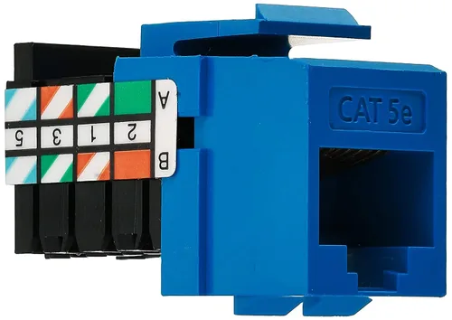 Vista 7 de Leviton Adaptador QuickPort de 8 cables Cat 5e, enchufe Jack, paquete de 10, 5G108-AW5, blanco