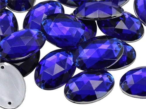 Vista 9 de Allstarco Gemas ovaladas para coser, color azul aguamarina, 50 unidades de Azul Aqua Ch24