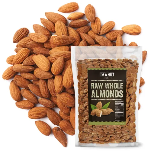 Vista 7 de Almendras tostadas secas sin sal, 16 onzas (1 libra), probadas por lotes, sin gluten y sin maní, sin aceite, enteras, sin PPO, sin OMG, sin