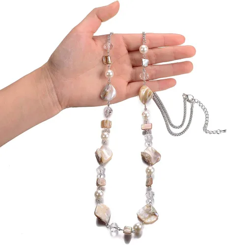 Vista 2 de Pearl & Club - Collar largo con cuentas para mujer