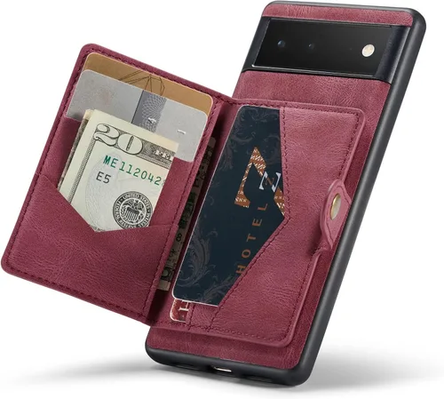 Vista 22 de Funda para Google Pixel 6 Pro, cartera magnética desmontable con ranura para efectivo, soporte de carga inalámbrica, función atril compatible