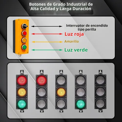 Vista 6 de 100-3 4pulg 100mm Luz de Semáforo de Parada/Circulación/Botón de Control/Lámpara LED AC 85-265V, Carcasa de PC Resistente al Agua IP65 AC 85-265V