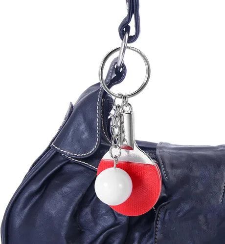 Vista 7 de BESPORTBLE Conjuntos de llaveros de tenis para mujer, llavero decorativo pequeño deportivo para mujer, Rojo