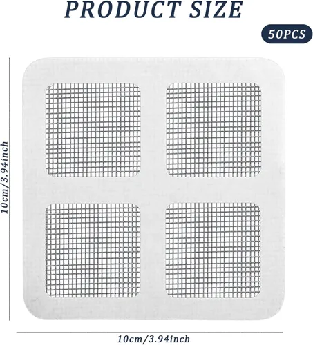 Vista 3 de 50 calcomanías desechables para drenaje de cabello, cubiertas de drenaje cuadradas de 4 x 4, autoadhesivas, multiusos, de PVC, para ducha, bañera