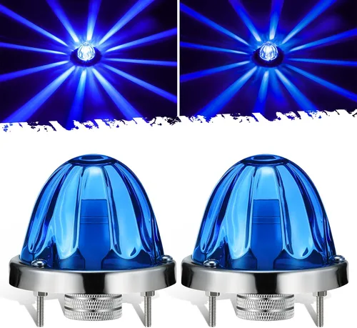 Vista 10 de Partsam 2 piezas de luces de señal de giro laterales LED, de color ámbar, con lente de vidrio de sandía [patentadas], con bisel de acero inoxidable