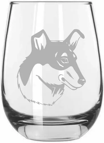 Vista 426 de Shar Pei (chino) - Vaso de vino sin tallo grabado para perro, 15.25 onzas