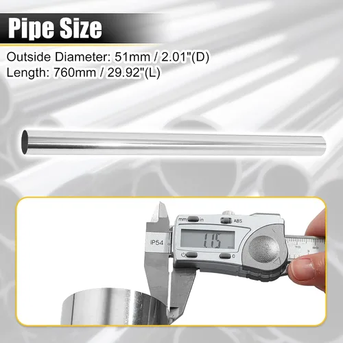 Vista 3 de X AUTOHAUX 2 unids recto 2 "OD 30" longitud DIY mandril tubo de escape 2 pulgadas tubo tubo T304 acero inoxidable ajuste universal