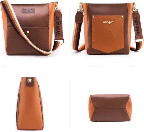Vista 3 de Wrangler Bucket Bag for Women Large Crossbody Bags with Extra Guitar Strap