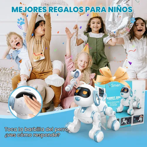 Vista 7 de Perro robot, perro a control remoto para niños con detección táctil de cabeza y función de música, robot interactivo programable, divertido juguete